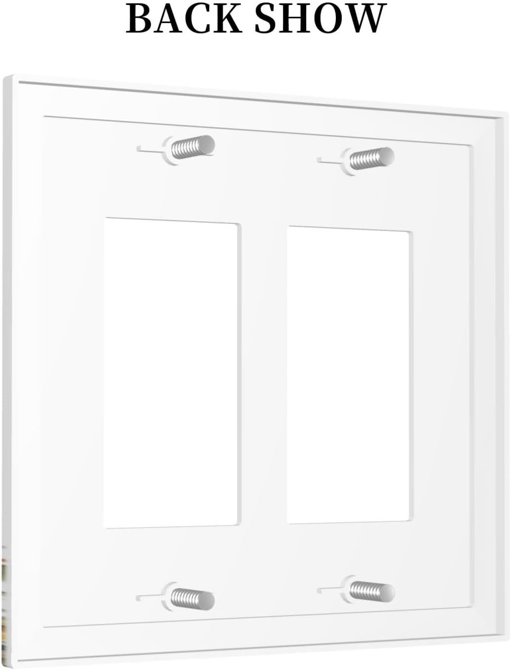 Decorative Outlet Covers White Background Colorful Flowers Plants Green Leaves 2 Gang Double Rocker Light Switch Cover Plate Electrical Switch Plate Cover Decorate GFCI Wall Plate for Bedroom Home