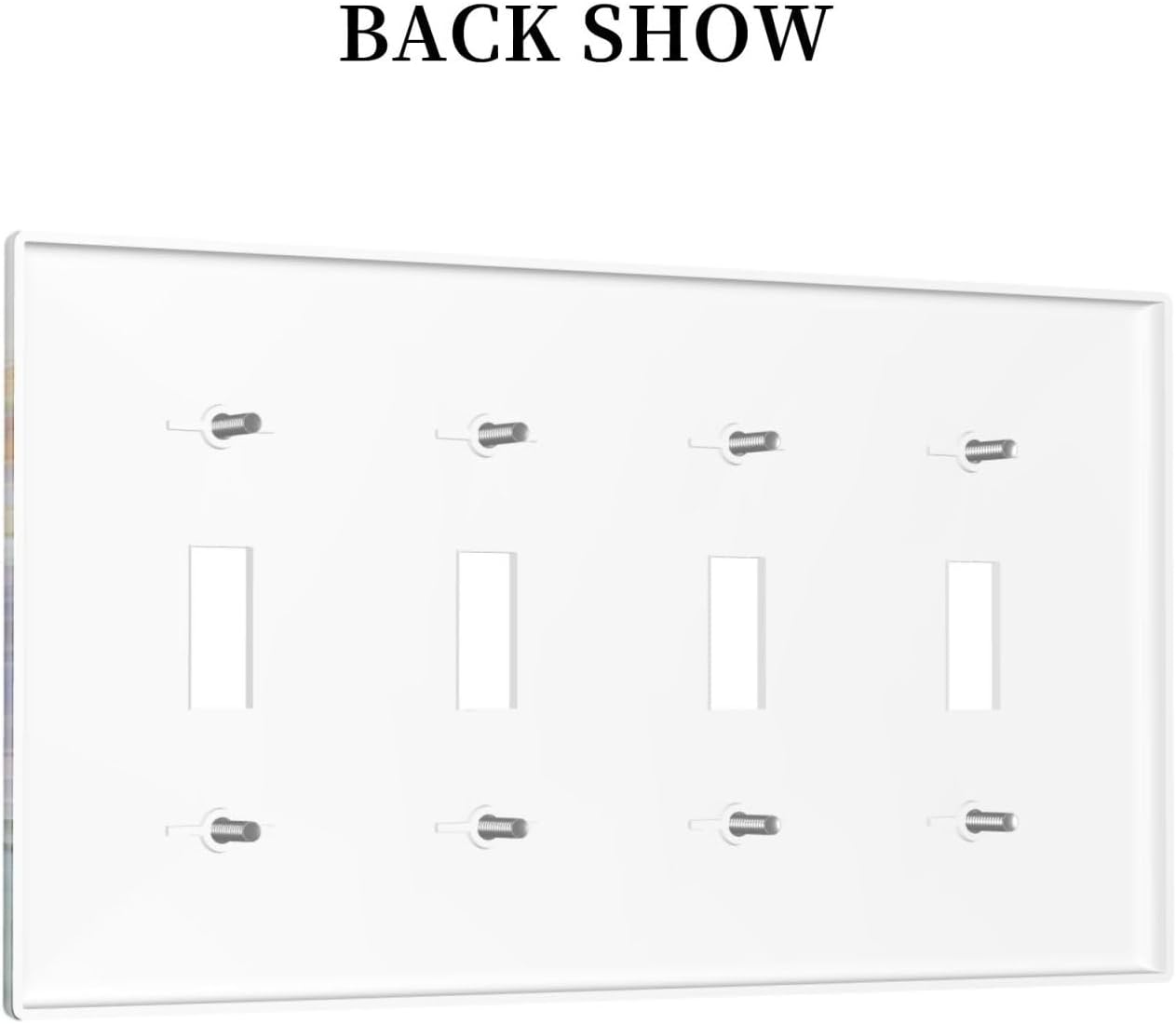 Decorative Light Switch Plate Covers Rustic Colorful Floral Garden Flowers 4 Gang Light Switch Cover Plate Quad Toggle Wall Plate Outlet Covers Faceplate for Country Bedroom Home Decor