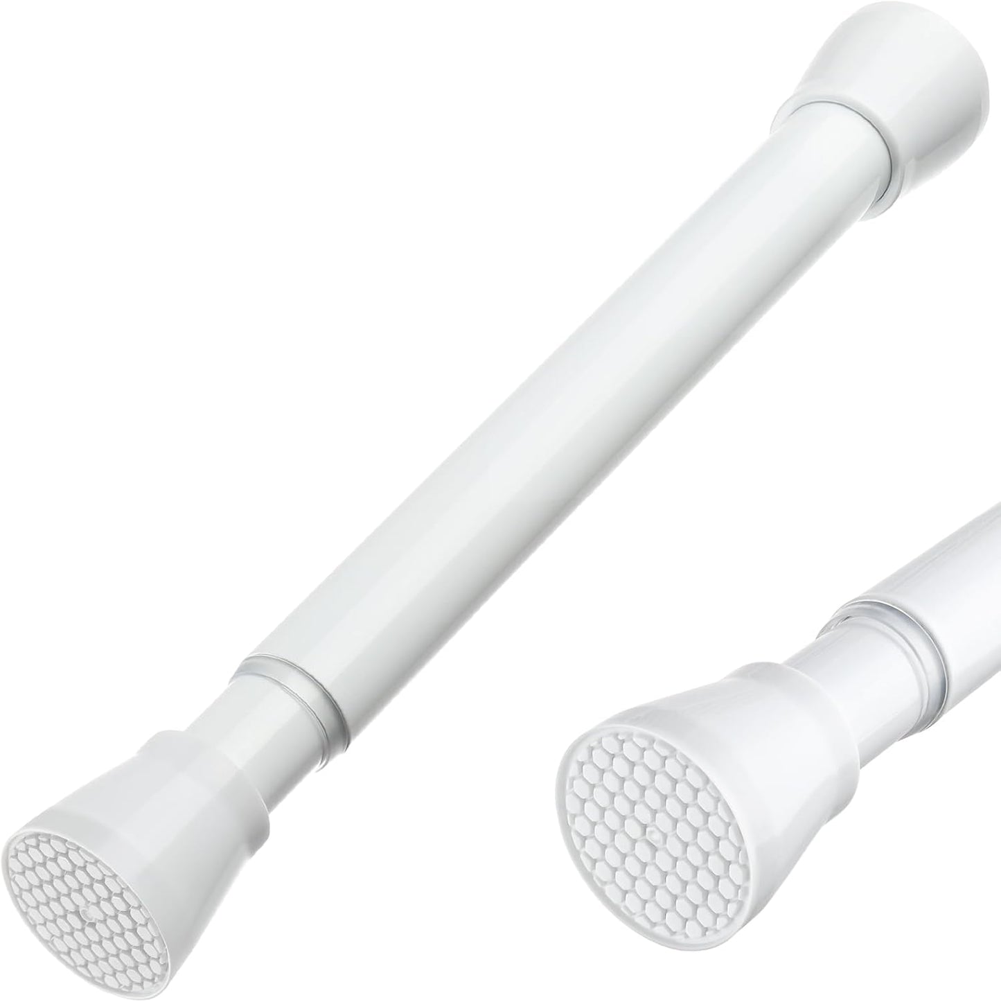 White Tension Rod 16 To 26 Inch Spring Curtain Rod Adjustable Short Curtain Rod No Drilling Short Tension Rod Extendable Small Spring Tension Rods For Closet Cupboard Bars Refrigerator