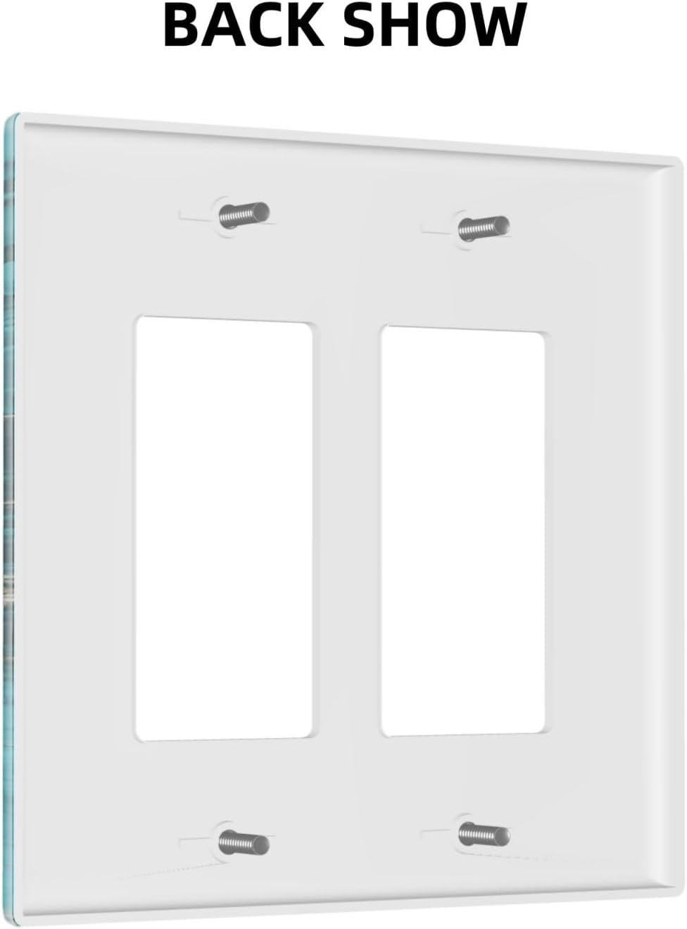 Decorative Outlet Covers Modern Abstract Turquoise Blue Marble 2 Gang Wall Plate Double Rocker Light Switch Cover Double Switch Plate Cover for Bathroom Home Decor（2 Pack）