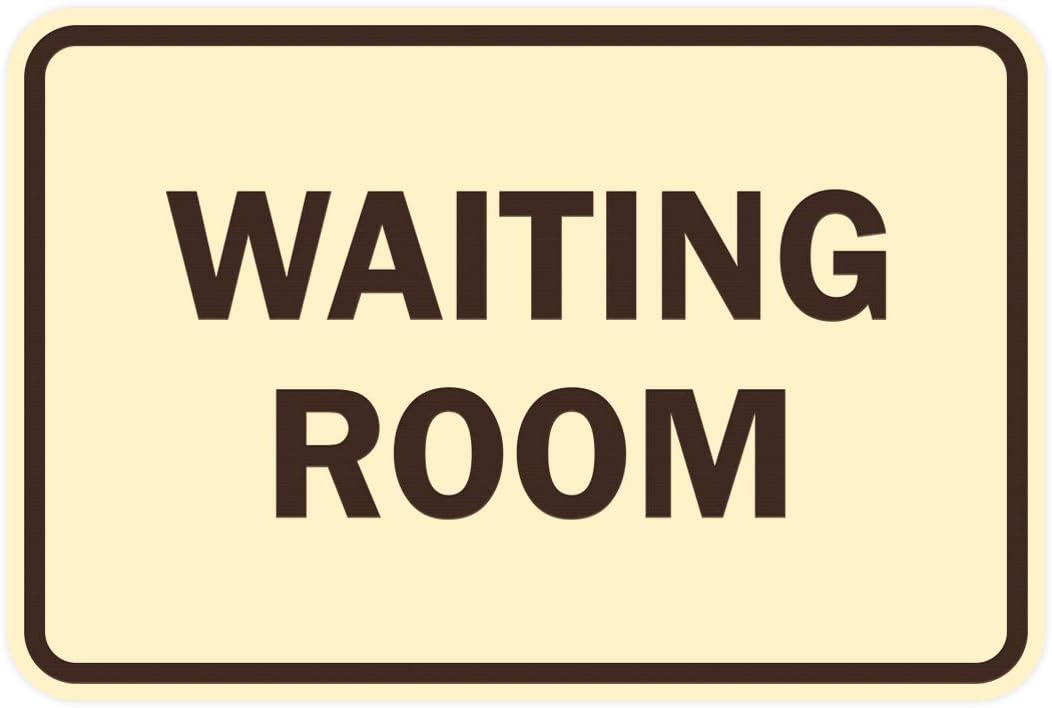 Signs ByLITA Classic Framed Waiting Room (Ivory/Dark Brown) - Small