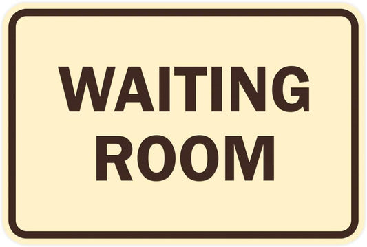 Signs ByLITA Classic Framed Waiting Room (Ivory/Dark Brown) - Large 2 Pack