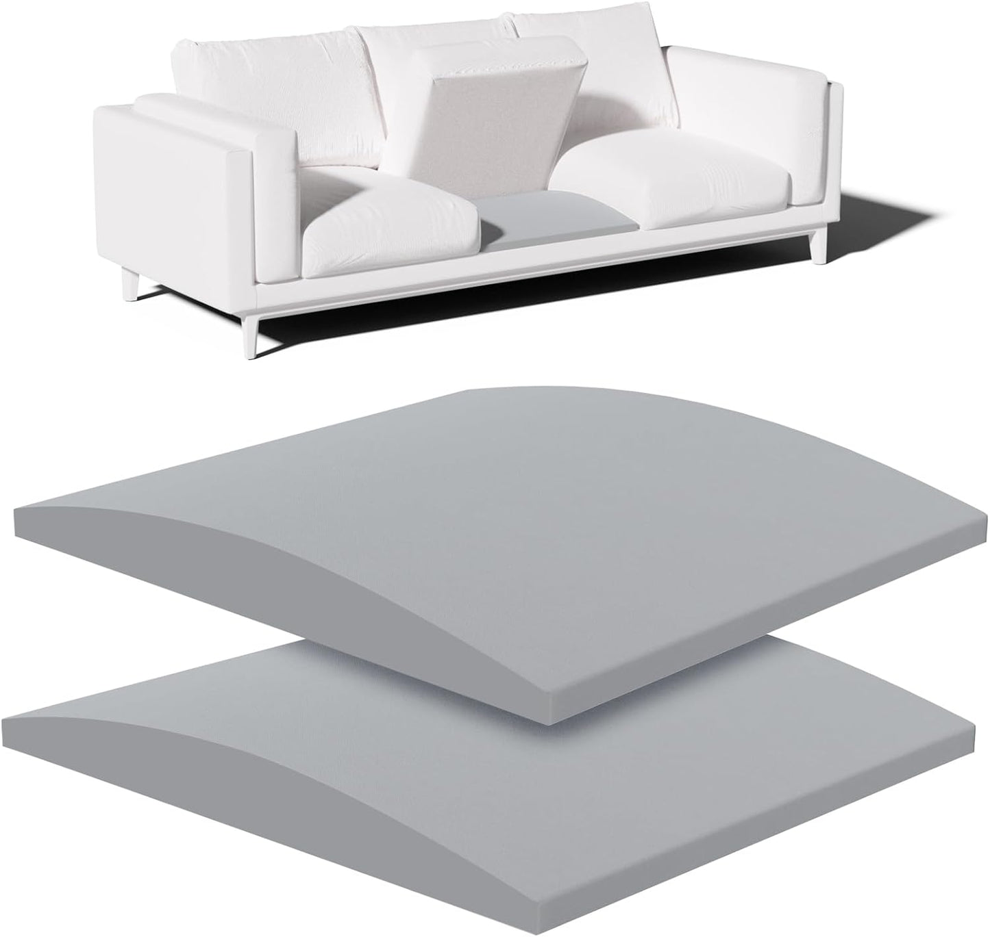 Couch Cushion Support for Sagging Seat – 2 Pack 20x20x2 Inch Sofa Cushion Board Saver & Replacement Insert for Saggy Couch or Chair, Quick No-Tool Install with 40D High Density Foam