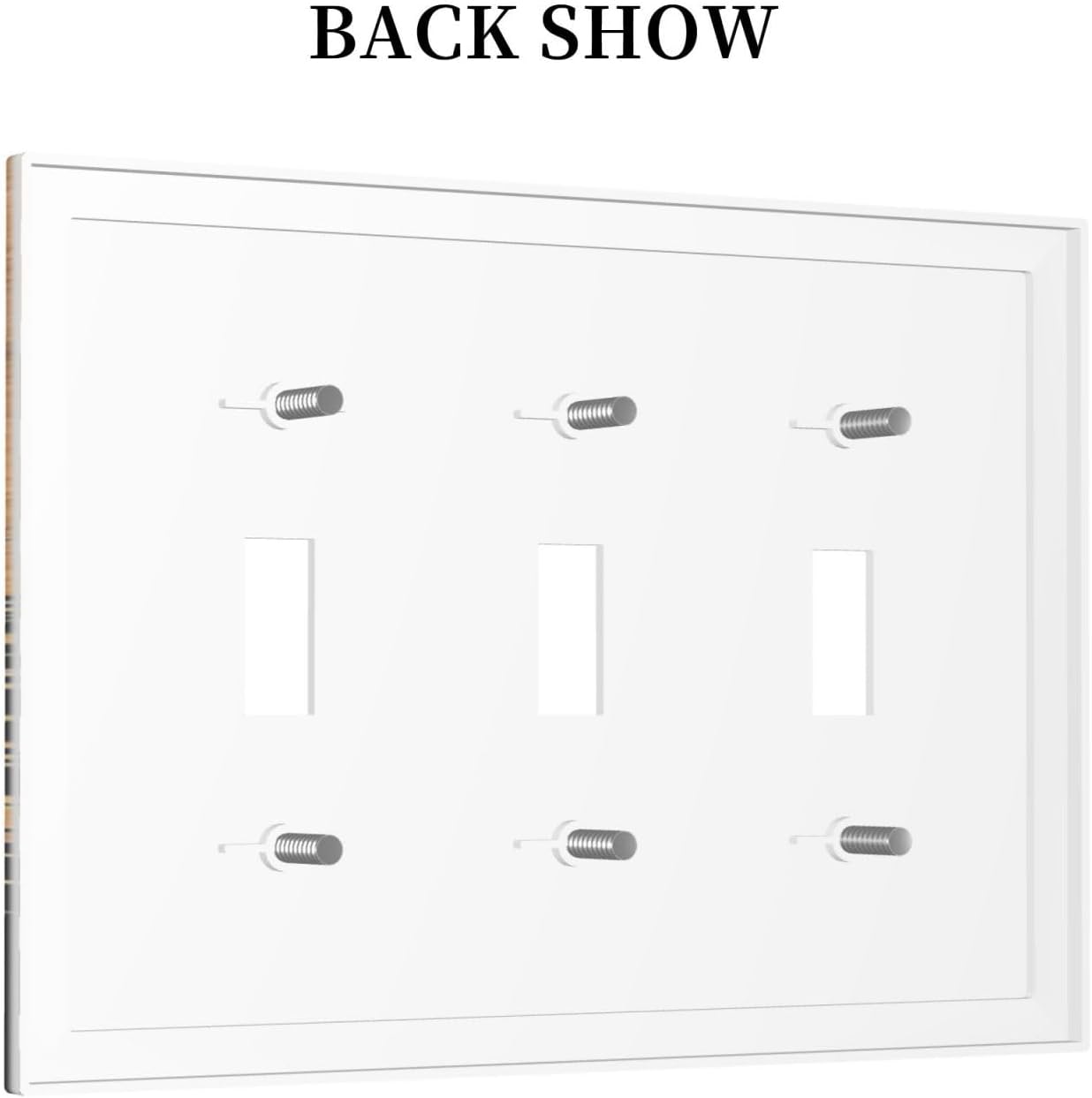 Decorative Switch Plates Rustic Farmhouse Orange Brown Pine Tree Deer Wood Grain 3 Gang Wall Plate Triple Toggle Light Switch Cover Faceplate Electrical Wall Panels for living Room Decor