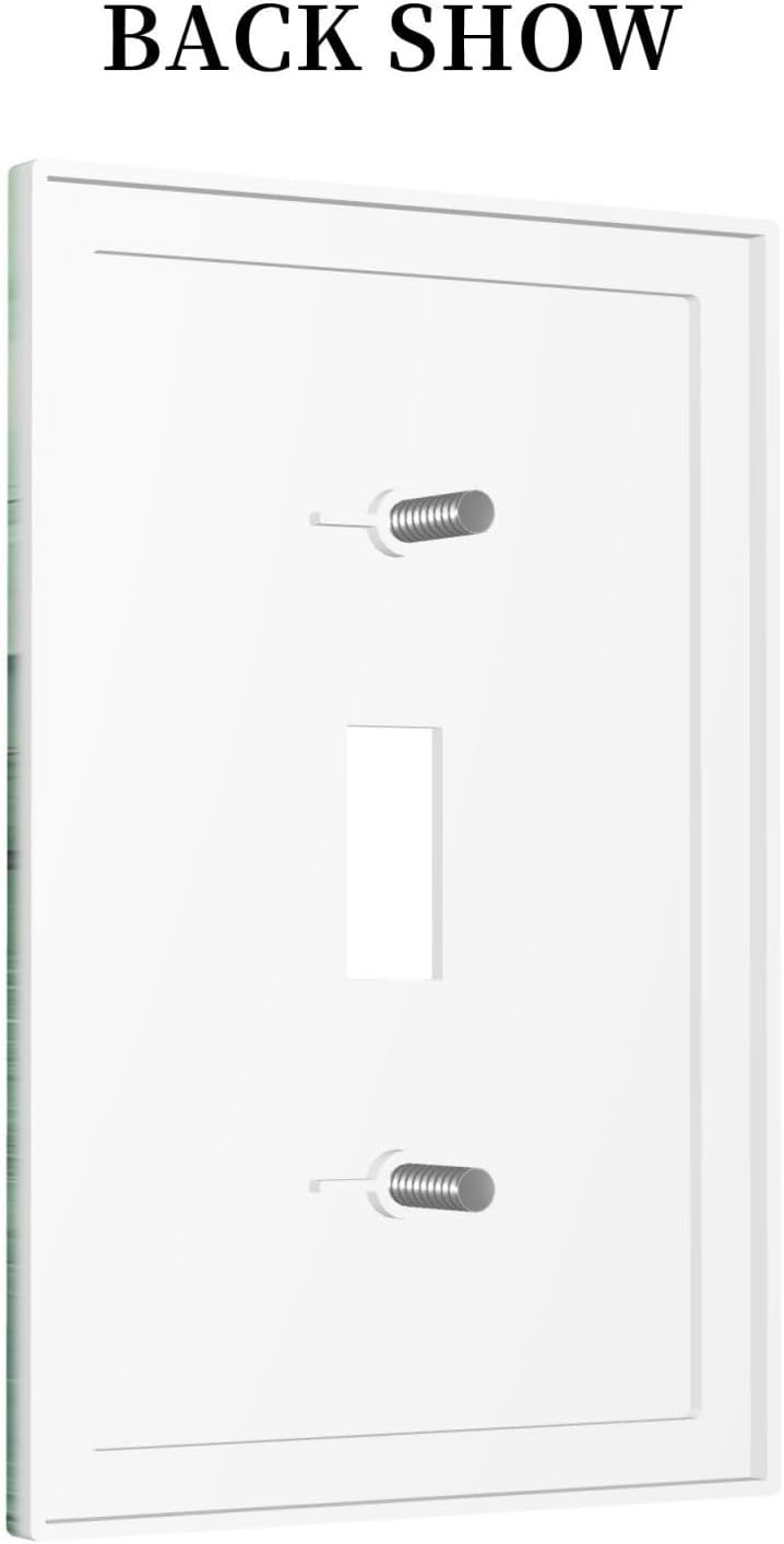Decorative Light Switch Cover Simple Green Marble 1 Gang Single Toggle Device Electrical Faceplate Switchplates Decorator Outlet Wall Plate for living Room Office Decor