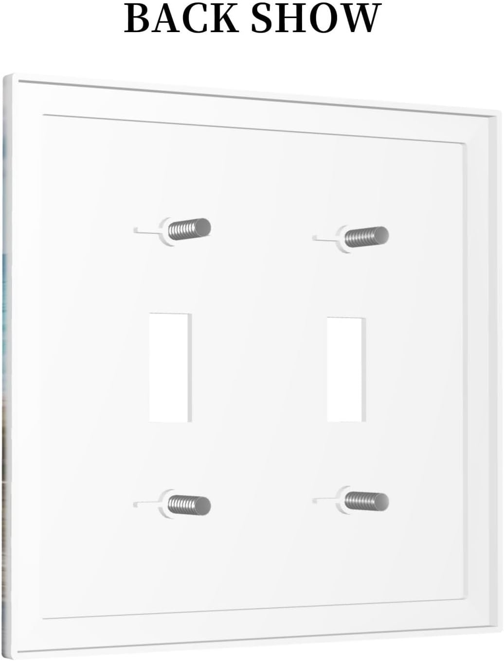 Decorative Light Switch Cover Plate Coastal Beach Ocean Seaside View 2 Gang Outlet Covers Double Toggle Wall Plates for Electrical Outlets Switch Plate Covers Faceplate for Bedroom Home Decor