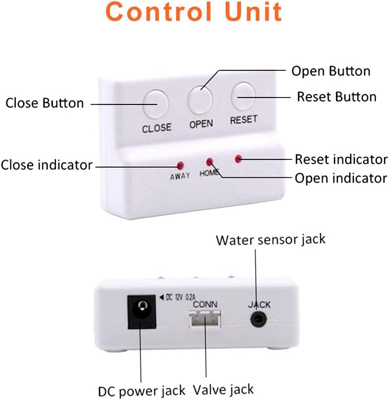 E-SDS Water Leak Detector with Shutoff Valve,Sensors and Sounds Alarm,Automatic Water Leak Shut Off Valve System,for Pipes 3/4 NPT,Flood Prevention for Laundry,Water Heaters and More