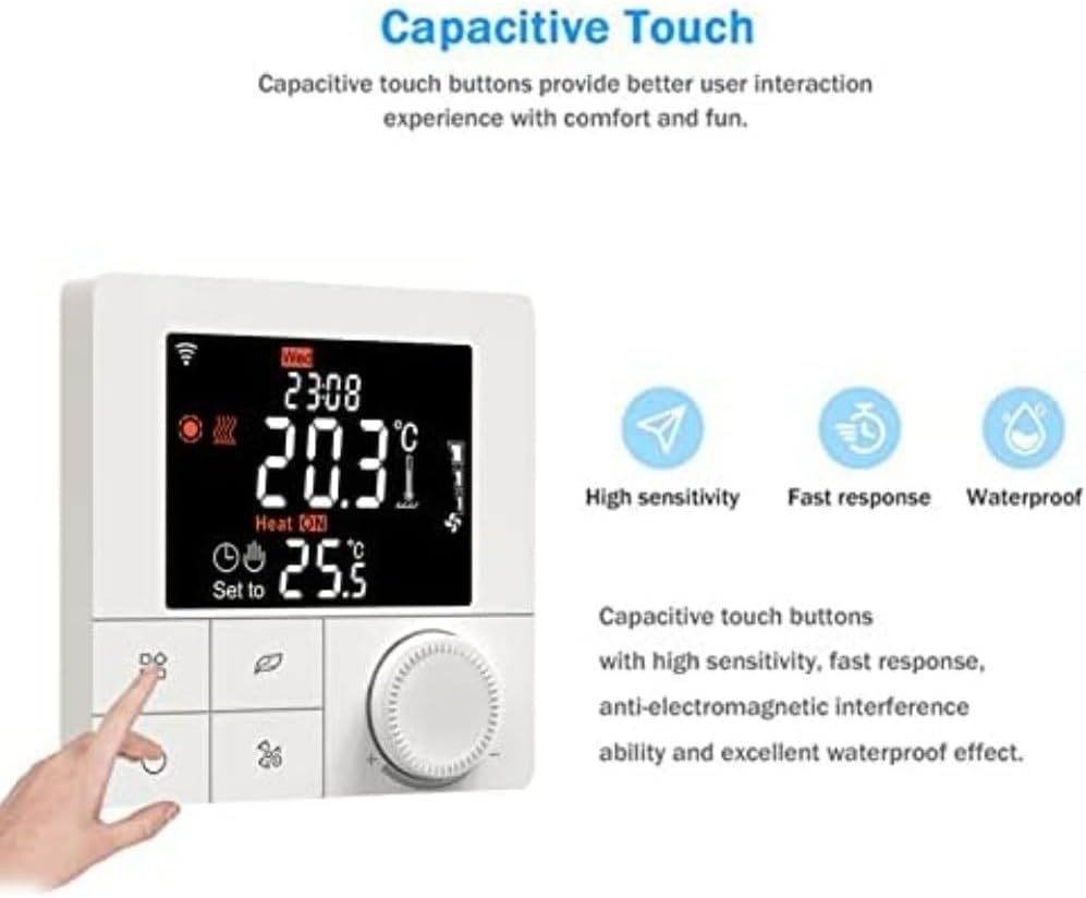 Smart Thermostat With Voice Control Support For Alexa And Google Assistant, Weekly Programmable Schedule, And Energy Saving Mode For Efficient Home Temperature Control