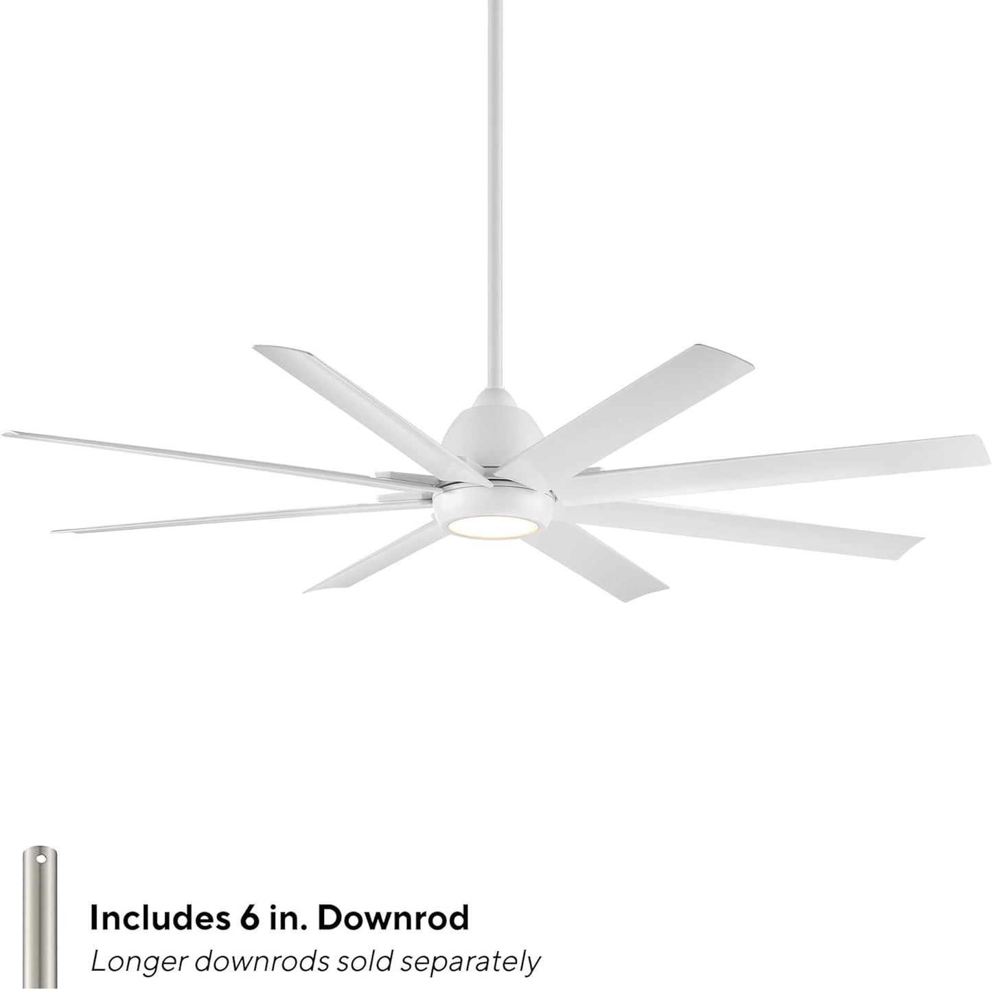 WAC Lighting Mocha XL 8-Blade Aluminum Smart Ceiling Fan in Brushed Nickel
