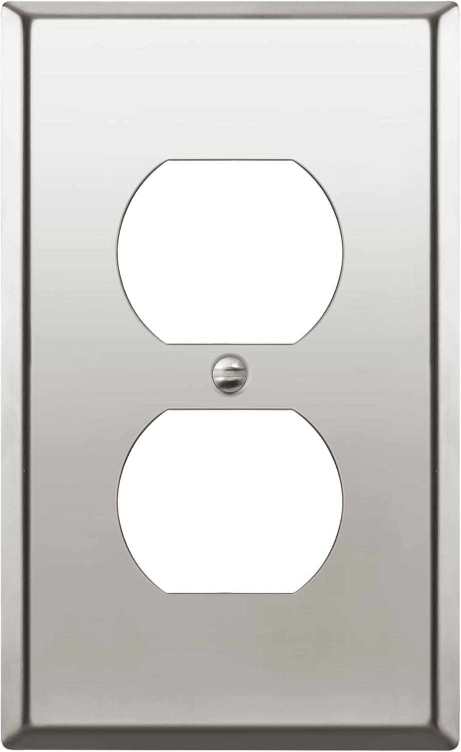 ENERLITES Duplex Receptacle Outlet Metal Wall Plate, Stainless Steel Outlet Cover, Corrosion Resistant, Size 1-Gang 4.50" x 2.76", Stainless Steel 201, 7721-PC, Polished Chrome, Silver