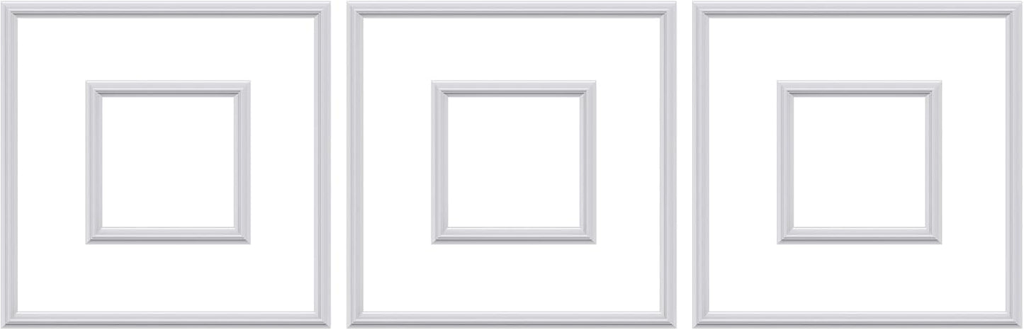3 PCS Premade Wainscoting Panels Accent Wall Panels for Interior Wall Decor Easy DIY Build and Batten Chair Rail & Picture Frame Door Decor (20 x 20 + 10 x 10in)