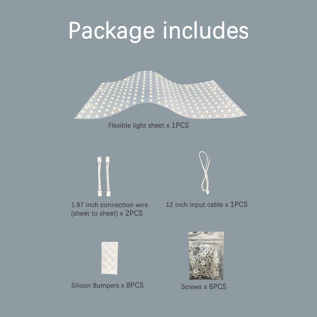 1-Pack LED Backlight Sheet 24V 36W 6000K White, 19.3X9.6 inches Each Unit, Dimmable Flexible LED Panel Sheet for Backlit Translucent Stone/Marble/Onyx/Quartz Countertops Walls