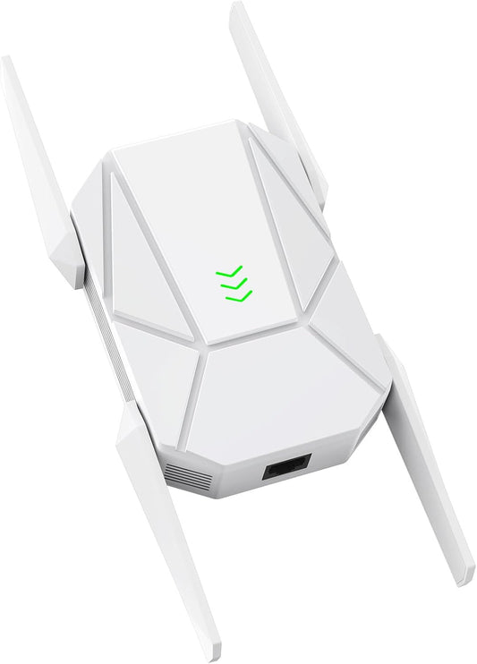 2025 AX1800 WiFi 6 Extender Signal Booster - Dual Band 2.4G/600Mbps & 5.8G/1200Mbps, WiFi Extender with Gigabit Port, 802.11AX Tech, 12999 Sq.Ft Long Range WiFi Repeater, Connects 100+ Devices