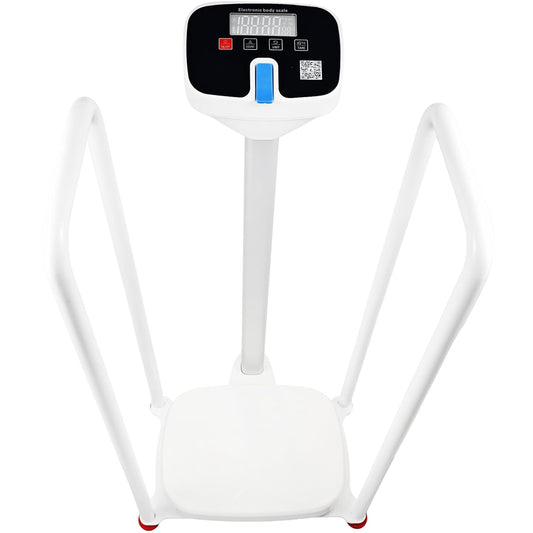 Assist The Elderly in Measuring Weight gain While Standing, with an Electronic Scale with armrests, Suitable for use in clinics, Hospitals, Schools, Nursing Homes (Coconut Meat White)