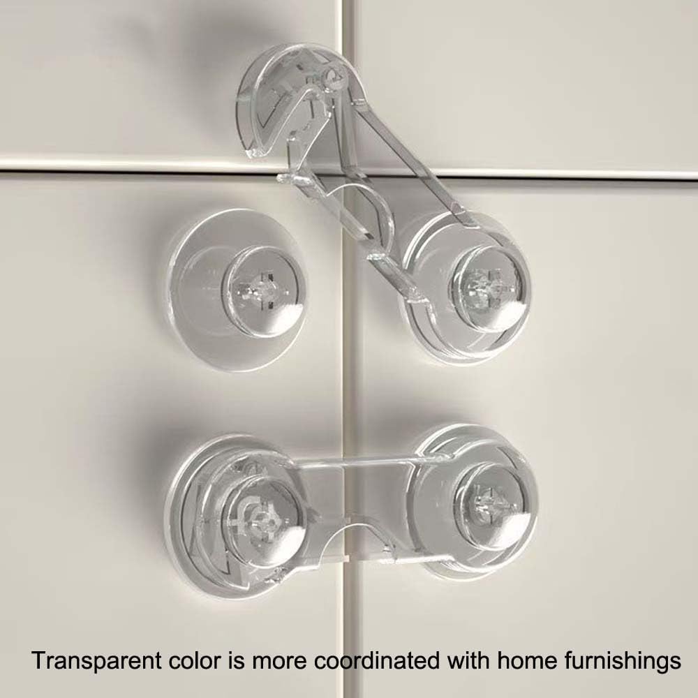 Cabinet Door Locks for Baby Proof and Child Safety, Fridge Locks for Kids,Cabinet Locks with Adhesive for Drawer Cupboards Fridge Oven Closet and Pantry, Childproof Door Latch (Transparent, 5 PCS)