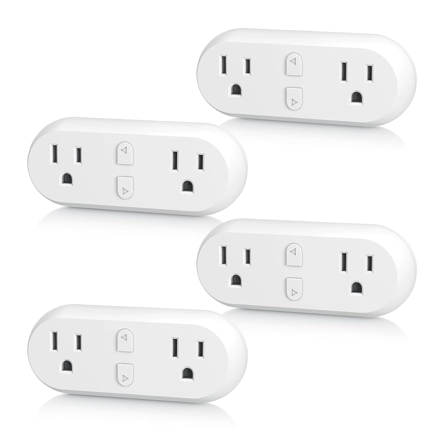 HBN Smart Plug 15A, WiFi&Bluetooth Outlet Extender Dual Socket Plugs Works with Alexa, Google Home Assistant, Remote Control with Timer Function, No Hub Required, ETL Certified, 2.4G WiFi Only, 4-Pack