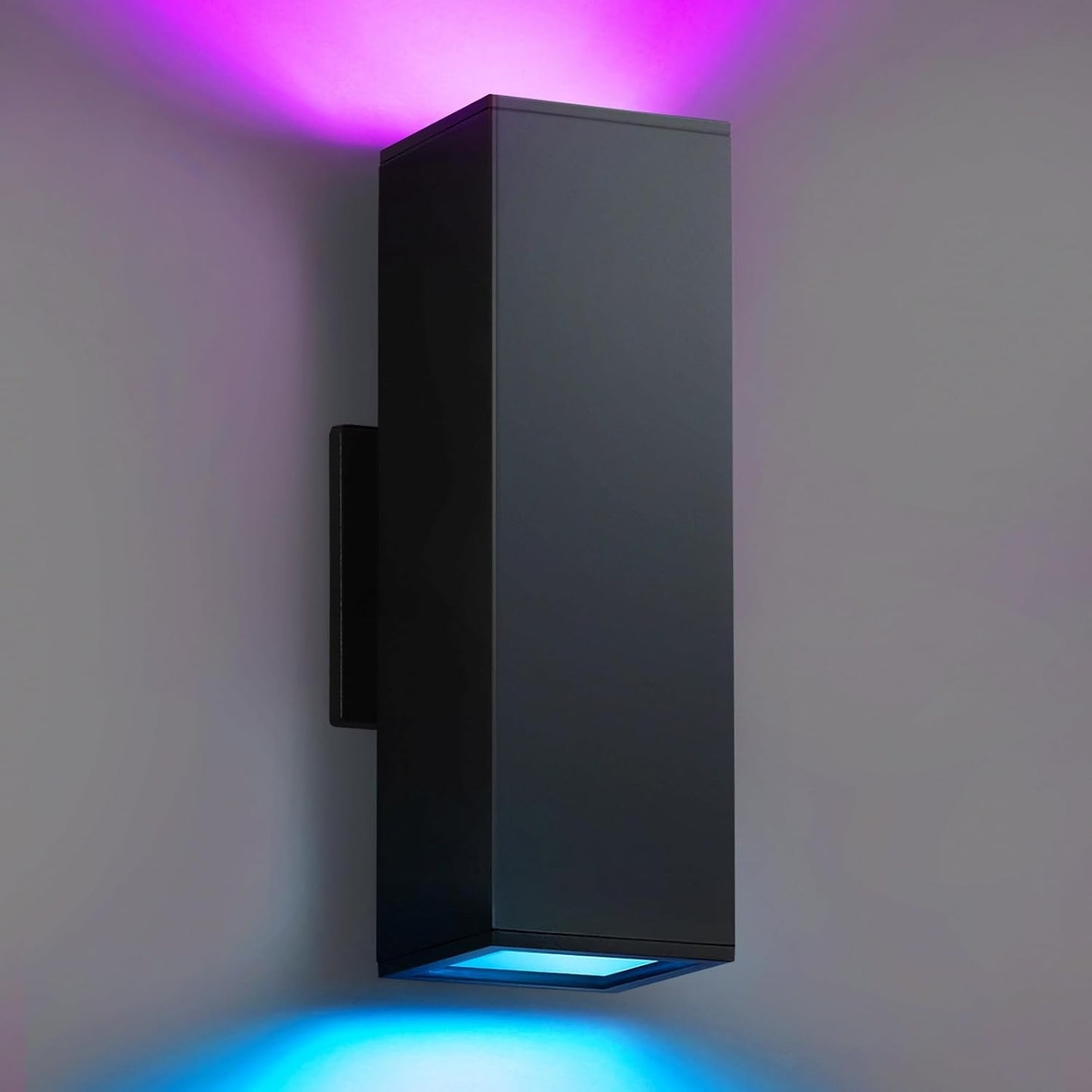 SHIMR Smart Outdoor Lights, RGBCW Color Changing Outdoor Lights, Modern Exterior Lighting Fixture Aluminum with Remote Control, Black Up and Down Lighting for House Compatible with Alexa [ETL Listed]