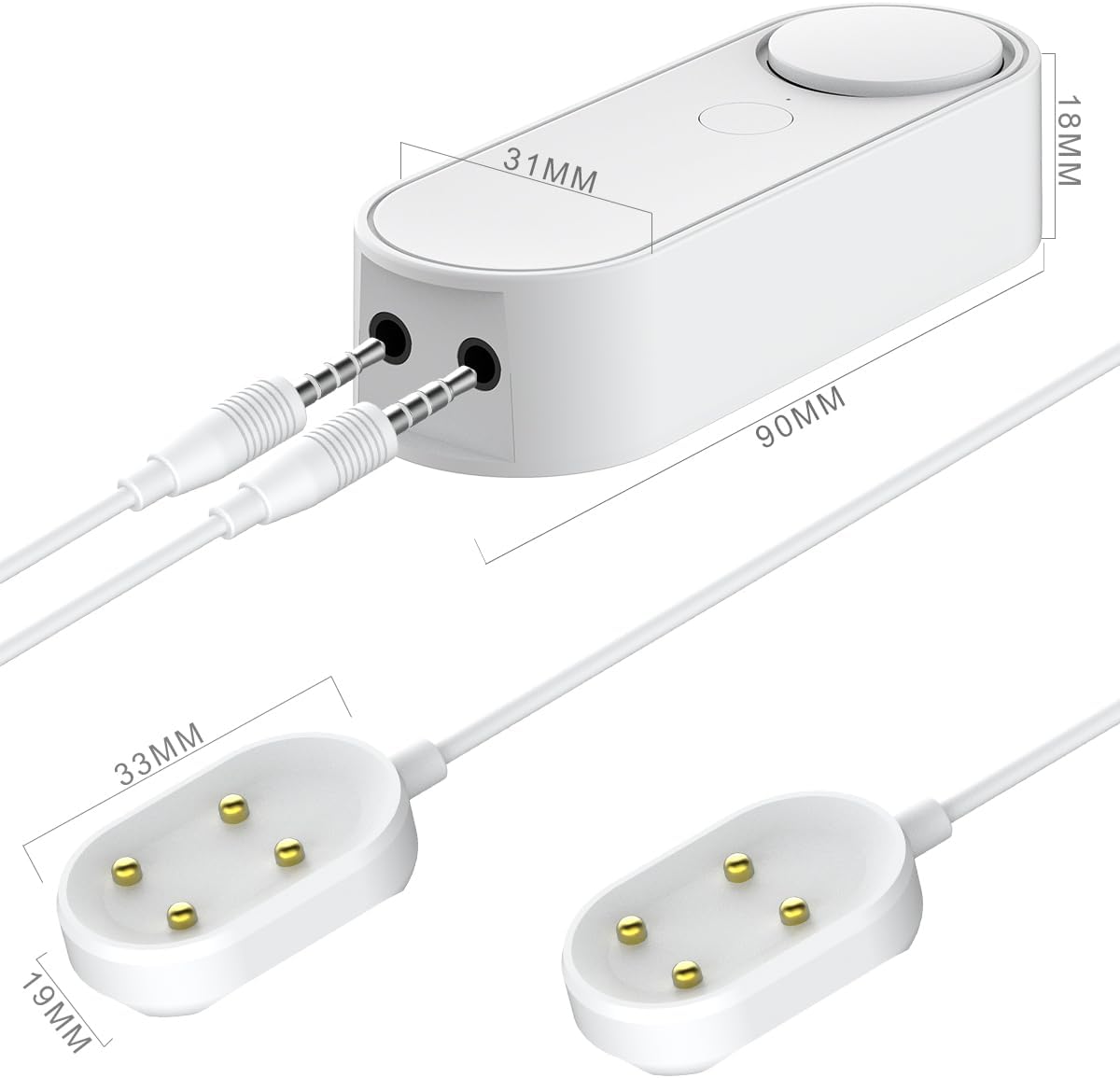 WiFi Water Leakage Detector with Dual Probe, Smart Water Sensor Alarm, Detached 16.4FT Dual Detection Line, Left and Right Dual Alarms, Remote App Monitoring, Dual Alerts, AAA Battery Powered(Include)