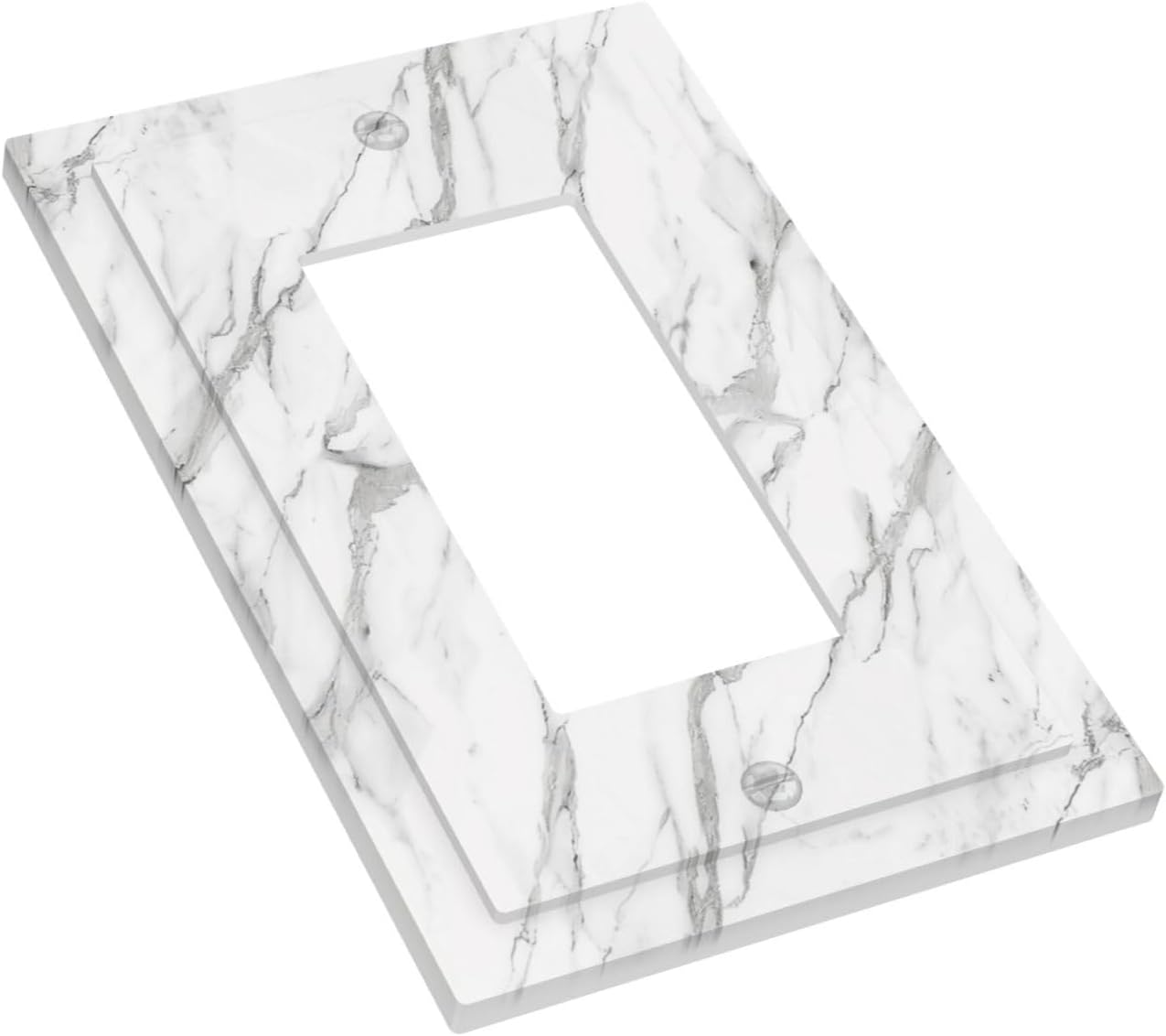Decorative Outlet Covers Modern Grey Marble Texture 1 Gang Rocker Light Switch Cover Plate Single Wall Plates for Electrical Outlets Switch Plate Covers Faceplate for Kitchen Home Decor