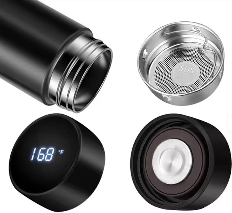 Smart LED Temperature Display Insulated Water Bottle, Stainless Steel Vacuum Flask