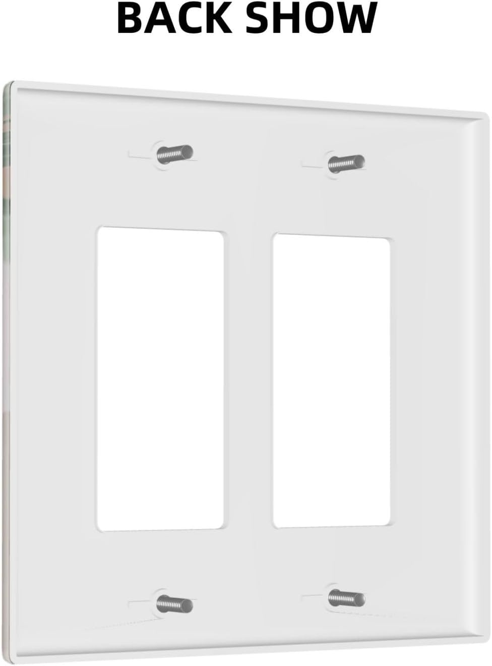 Decorative Outlet Covers Boho Mid Century Arch Green Leaves 2 Gang Light Switch Cover Plate Double Rocker Wall Plate Switch Plate Covers Faceplate for Bedroom Home Decor（ 2 Pack）