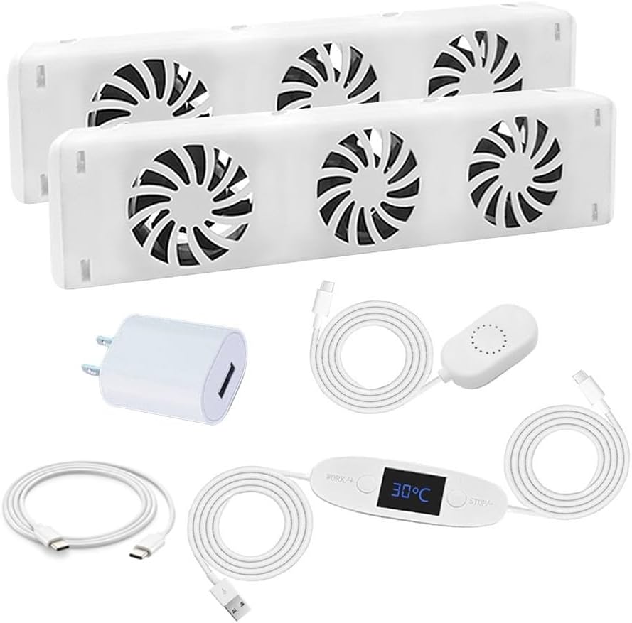 Smart Radiator Fan Heater with 3 Quiet Cooling Fans, Automatic Thermostat Control, Energy-Efficient Warm Air Circulation, Compatible with 50-120cm Radiators, Temperature Display(MXRV-01)