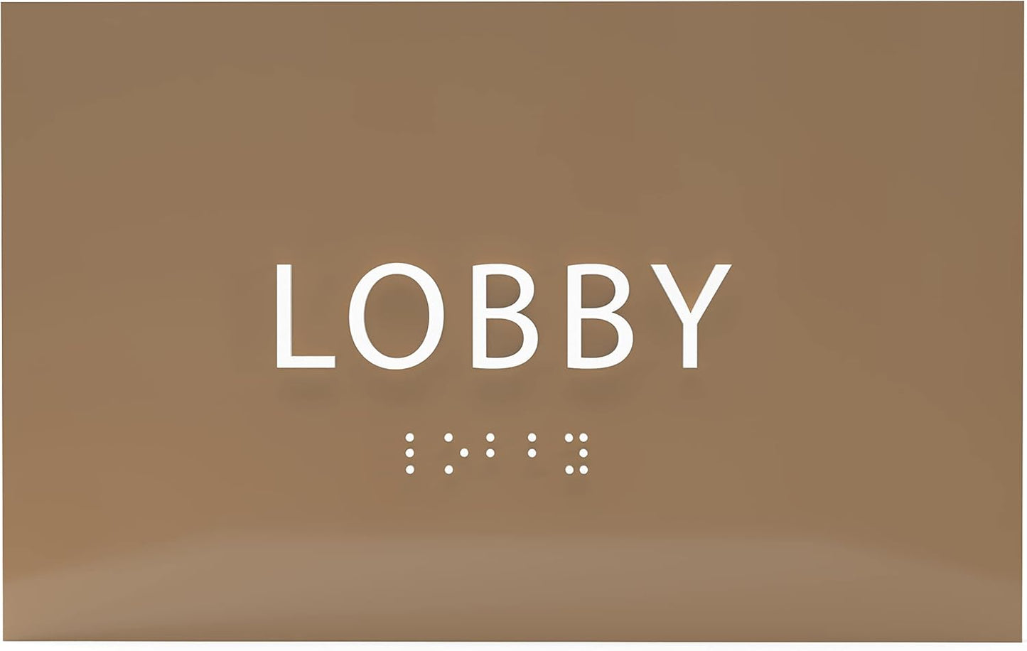 6" X4" Lobby Sign - Tactile Graphics Grade 2 Braille Text Reception Area Sign| Utility ADA Compliant Wall Mount Plastic Signs For Hospital, Offices, Businesses & Apartments