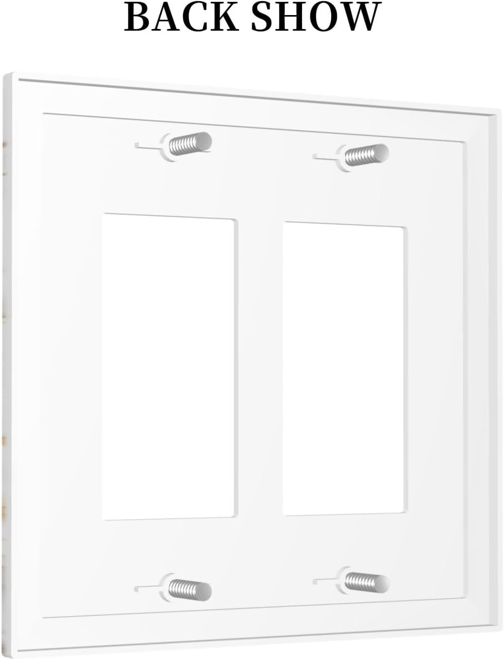 Luxurious Marble Abstract White Gold Tile Modern Simplicity Decorative Outlet Covers 2 Gang Double GFCI Rocker Electrical Wall Panels Light Switch Cover Plate for Bathroom Kitchen Decor
