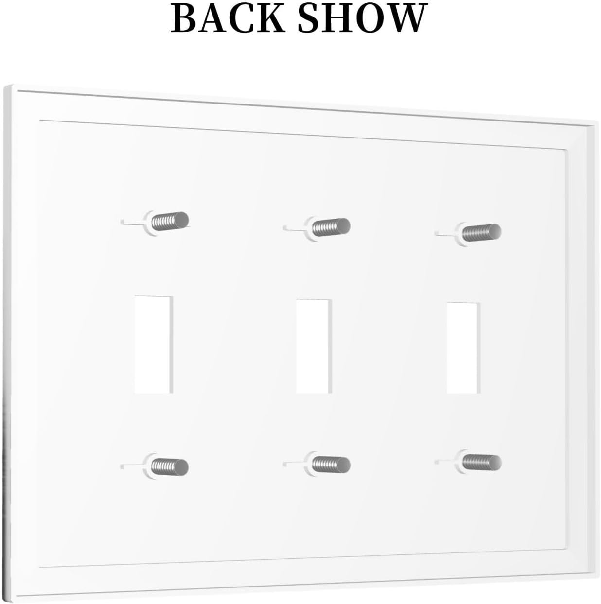 Decorative Switch Plates Fores Black White Landscape Misty Woods 3 Gang Wall Plate Triple Toggle Light Switch Cover Faceplate Electrical Wall Panels For Farmhouse Cabin Decor