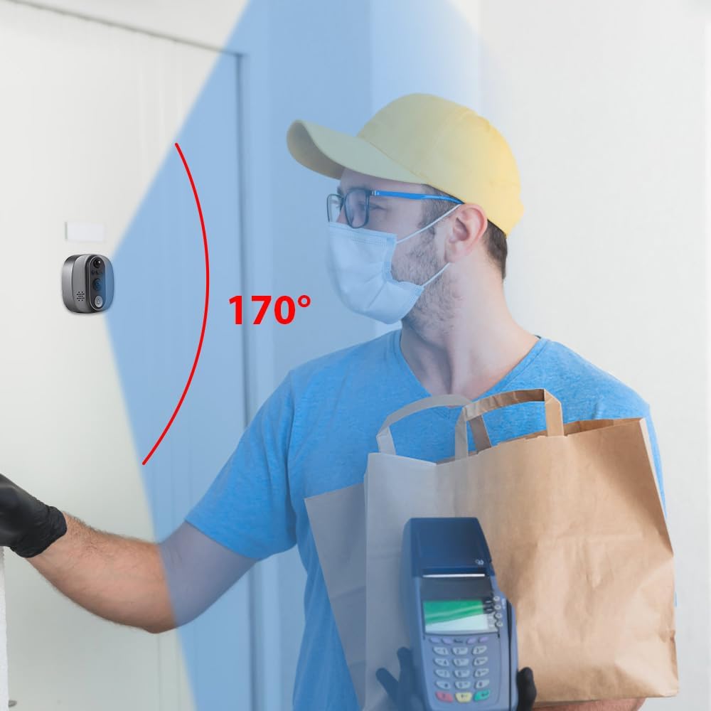 WiFi 1080P Video Doorbell Camera, 2.4GHz Peephole Camera Door Viewer with 4.3inch LCD Display, 120 Degree View Angle, Night Vision, Motion Detection, 2-Way Audio, Rechargeable Battery