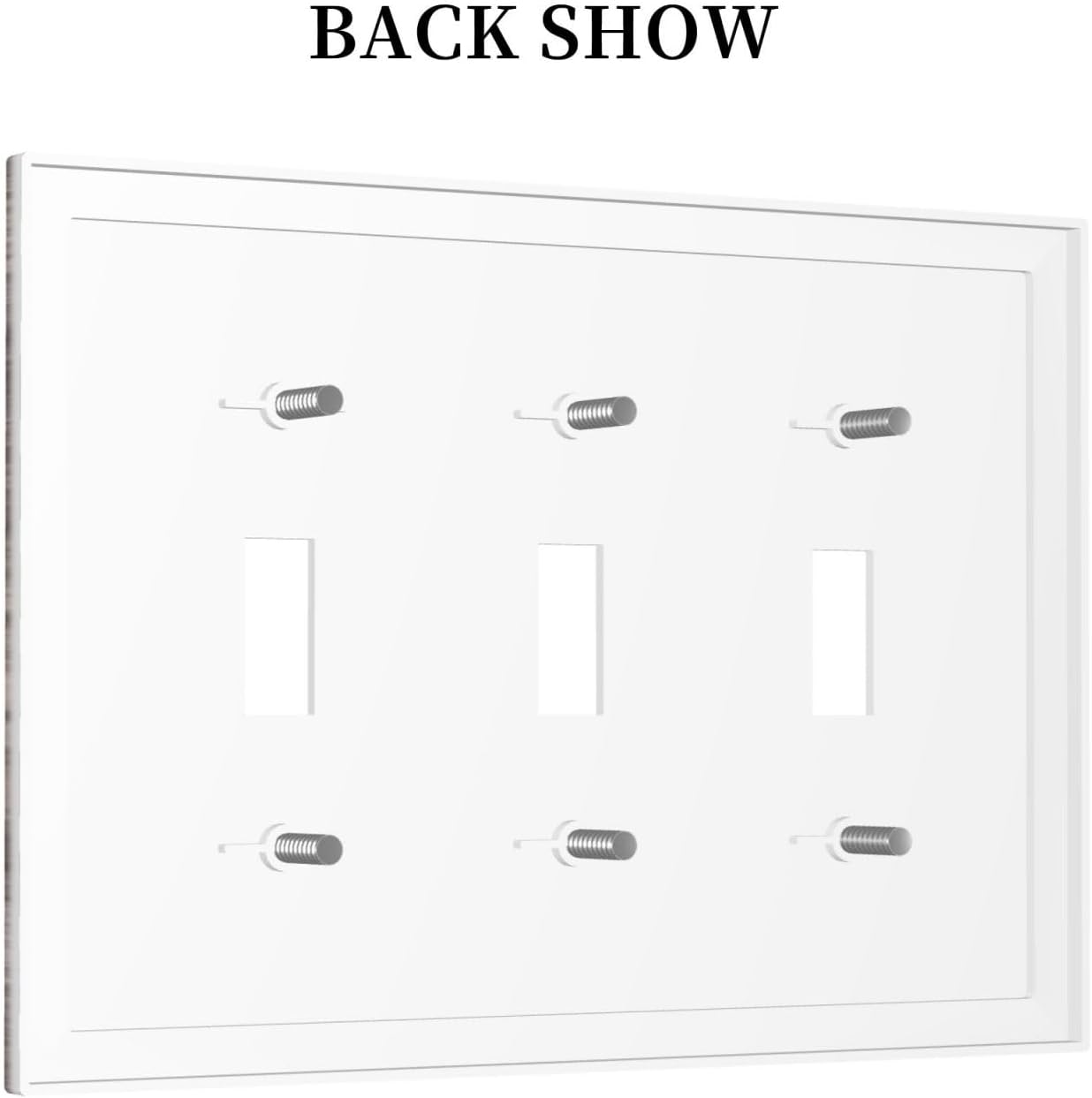 Decorative Switch Plates Rustic Dark Grey Wood Retro Country Wooden 3 Gang Wall Plate Triple Toggle Light Switch Cover Faceplate Electrical Wall Panels for Farmhouse Cabin Decor