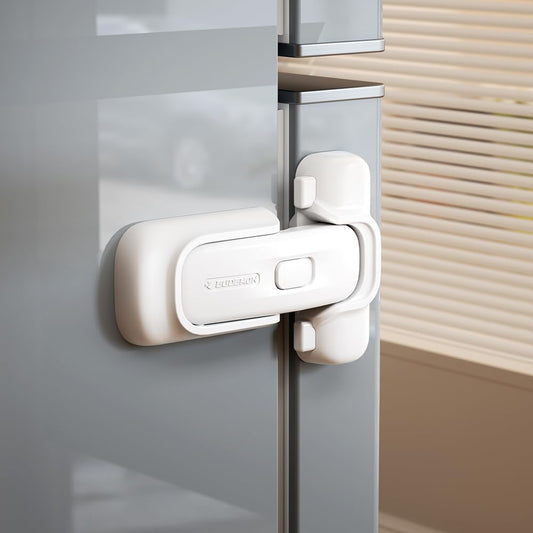 EUDEMON 1 Pack Refrigerator Lock, Child Proof Fridge & Freezer Lock for Kids & Toddlers, Easy to Install,no Tool Need or Drill (White)