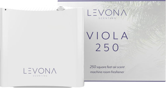 Levona Scent Waterless Diffuser - Essential Oil Aroma & Fragrance Smart Plug-in, Portable Machine for Home, Office & Small Rooms, with Cleaning Cloth, Covers 250 sqft - Viola 250 (Scent Not Included)