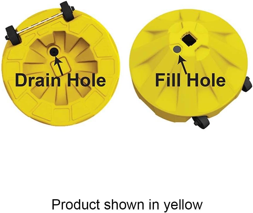 Plasticade Roll-A-Post Portable Sign Post Base for 24" x 24" or Smaller Signs, Designed for School, Airport, Parking Lot, Durable Plastic, Wind Resistance, 18" x 12", Yellow, Post Not Included