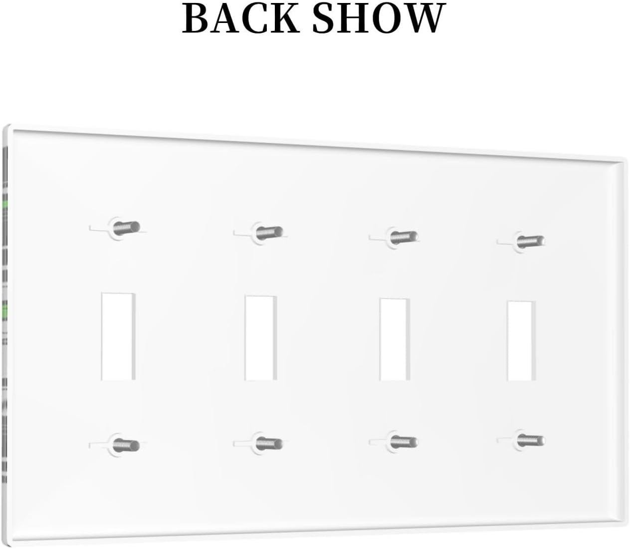 Light Switch Cover Plate Funny Cat Wacky Kitty Quad Toggle Wall Plates Decorative Switch Plates 4 Gang Outlet Covers Electrical Panel Cover Faceplate for Home Decor 4.5 X 8 IN