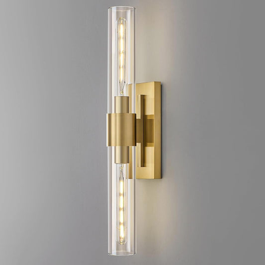 Gold Bathroom Vanity Lights Over Mirror,Modern Wall Light Fixture Sconce with Clear Glass for Bedroom,Bathroom,Hallway.
