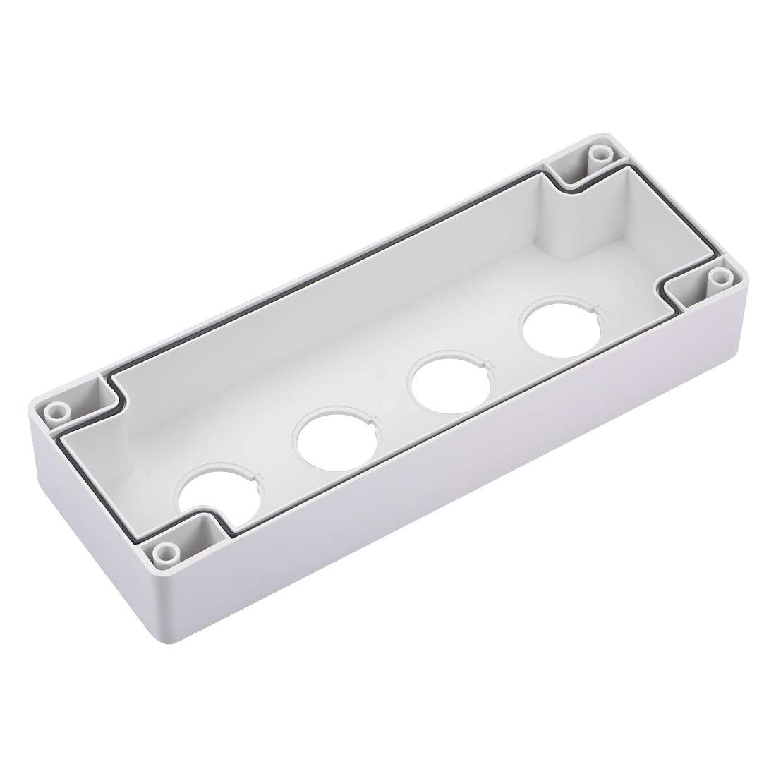 uxcell Push Button Switch Control Station Box 22mm 4 Button Aperture White and Black