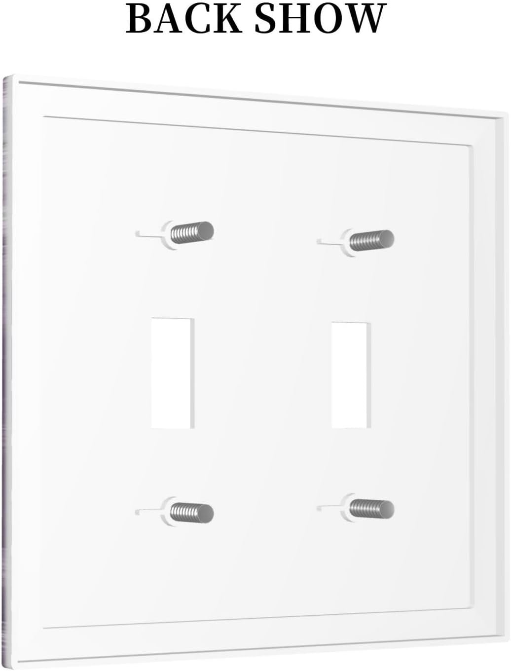 Purple Daisy White Floral Butterfly Flowers 2 Gang Double Toggle Light Switch Cover Decorative Switchplate Electrical Wall Plates Faceplate for Bathroom Bedroom Decor 4.9 X 5 IN