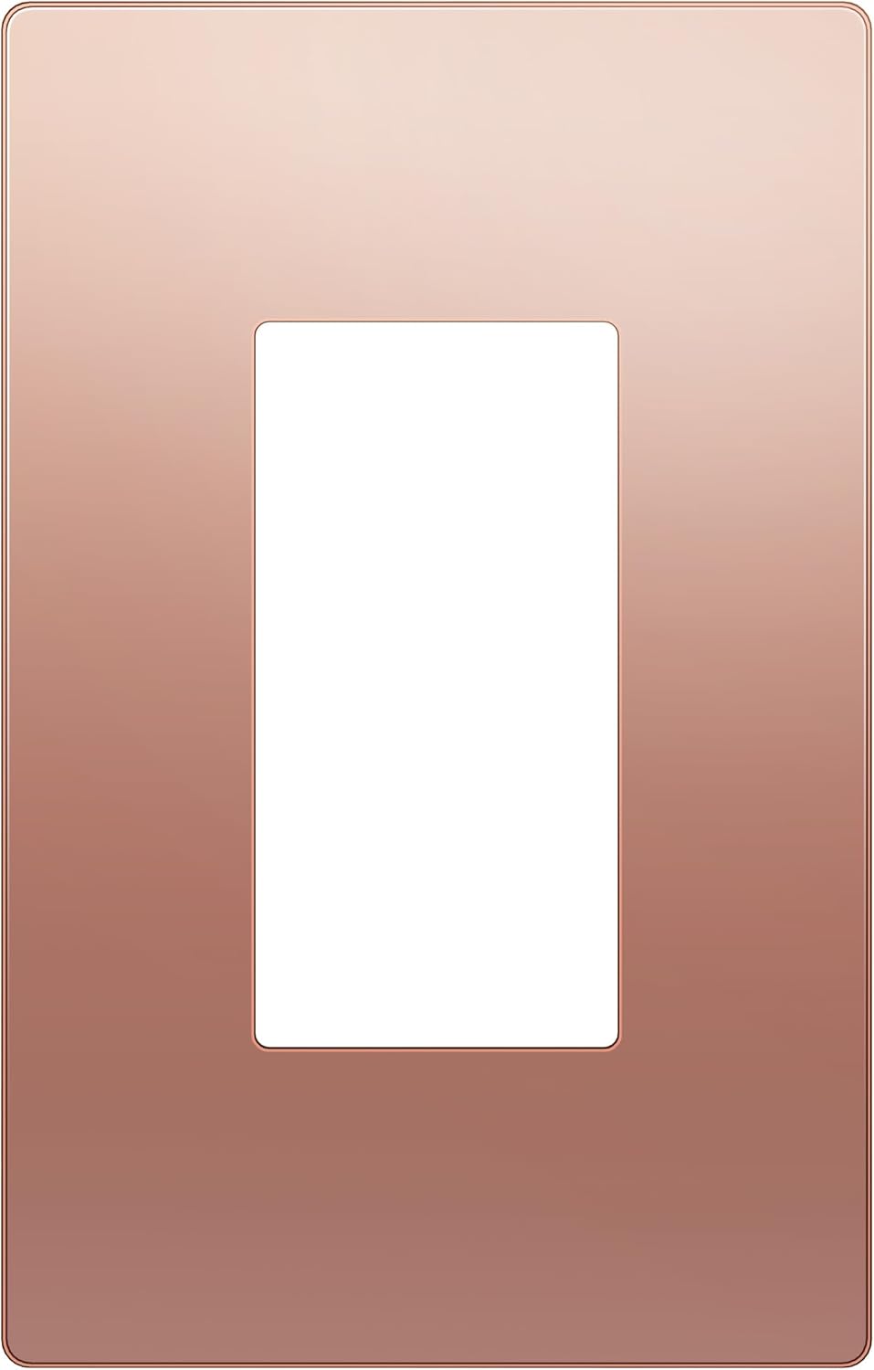 LIDER Decorator Metal Wall Plate, Temperature and Impact Resistant, 201 Stainless Steel, Screwless Cover, Modern Decoration Upgrade, Mid-Size 1-Gang 4.88" x 3.11", Polished Rose Gold, LSMWP-31M-PRG
