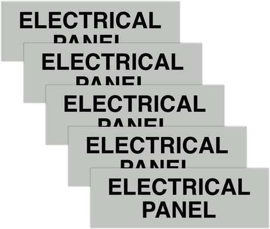 All Quality Basic Electrical Panel Sign - Fire Regulation Safety Compliance Sign - Lt Gray - Large (5 Pack)