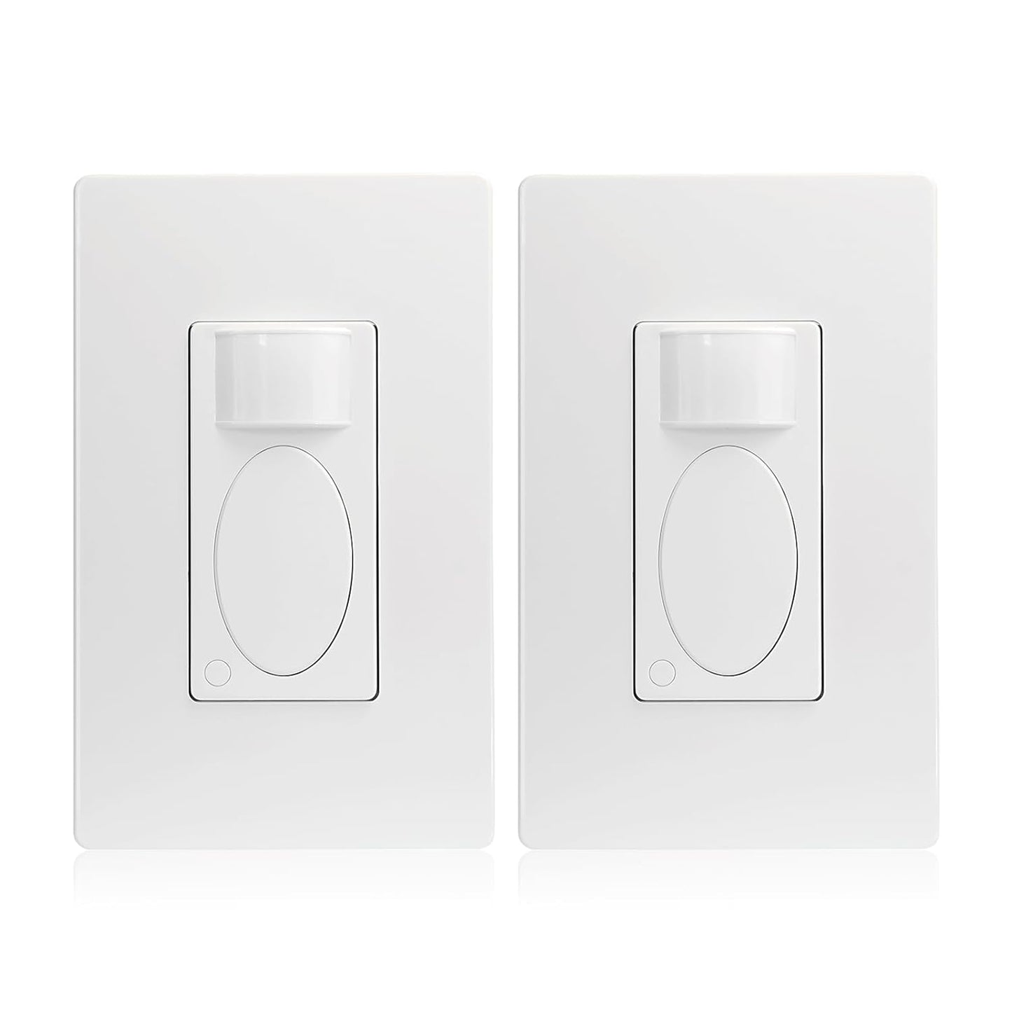 RAYZEEK 2 Pack PIR Motion Sensor Light Switch,Occupancy Sensor Switch | 5Amp | Sigle-Pole | No Neutral Required, Operable Without Ground Wire,PC Fireproof,UL Listed