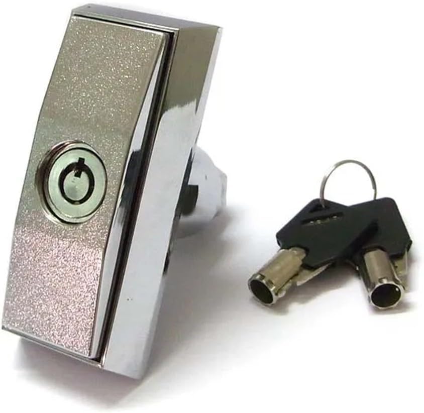 Zinc Alloy T-Handle Lock for Vending Machines, Game Consoles, and Car Washing Machines, Camper Shell Accessories, Silver