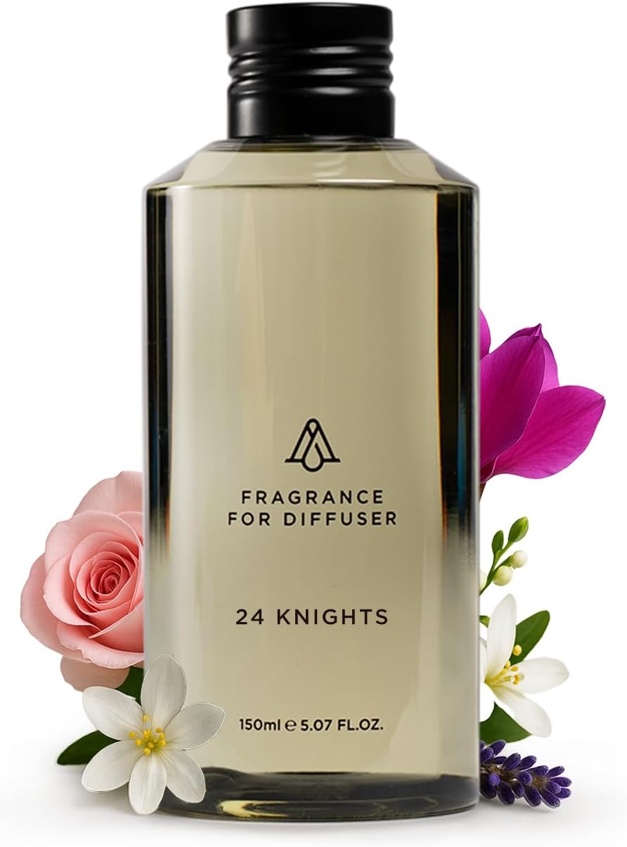 AromaPlan Hotel Scents 24 Knights 5 Fl Oz (148ml), Home Luxury Aroma & Hotel Fragrance Diffuser Oil- Hotel Diffuser Oil for Aromatherapy- USA Made, Bigger Bottle, Bolder Aroma & Longer Lasting