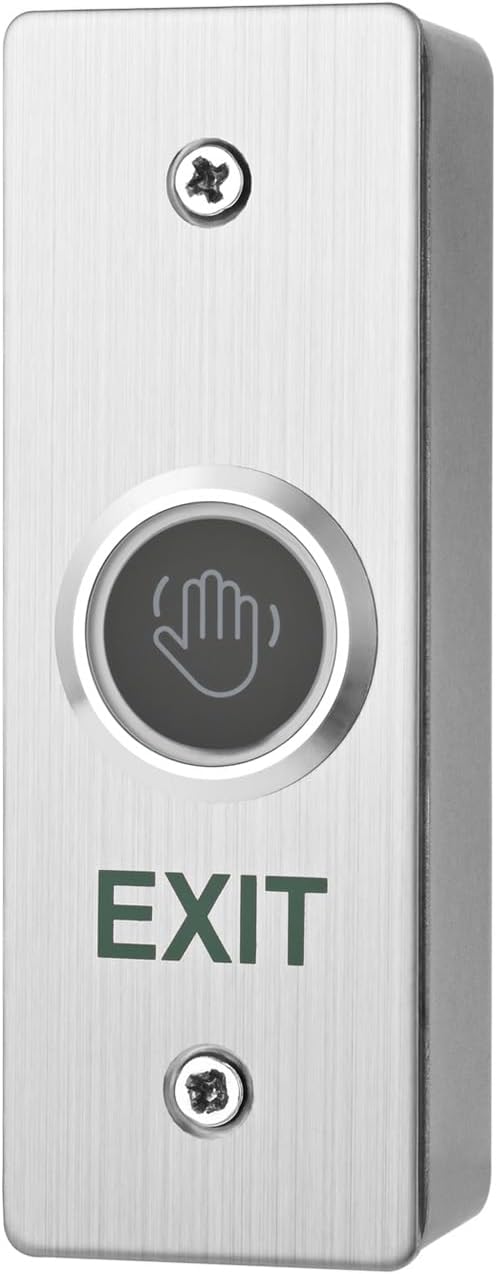 Infrared Sensor Exit Button with Back Box IR Touchless Door Release 304 Stainless Steel IP67 Waterproof with LED Indicator for Access Control Systems
