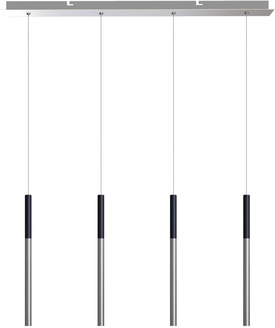ALTAIR 4 Mini Pendant Lighting Black-Nickel - LED Hanging Light Fixture for Kitchen Island, Bar, Foyer - Cluster Pendants - Dimmable, Adjustable Wire, Lamp Bulb Included