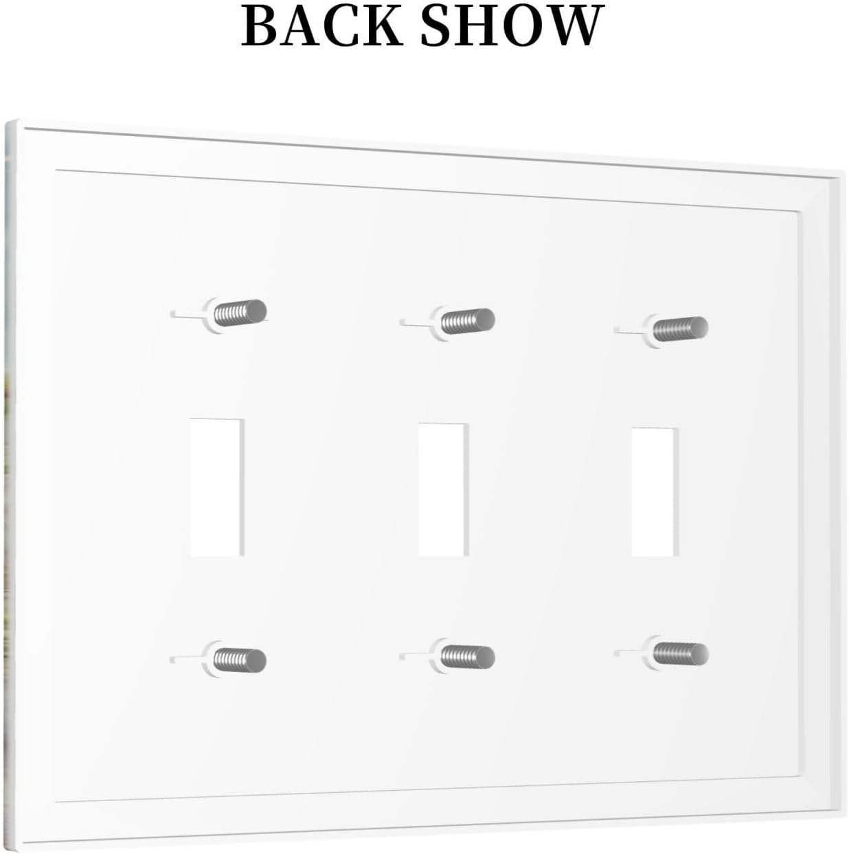 Decorative Switch Plates Beach Ocean Lighthouse Seashells 3 Gang Wall Plate Triple Toggle Light Switch Cover Faceplate Electrical Wall Panels For Bed Room Living Room Decor