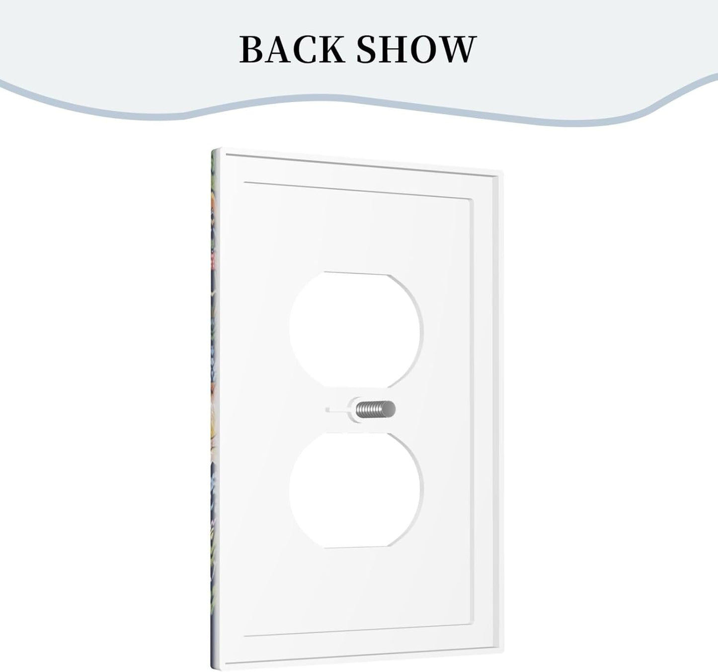 Decorative Outlet Covers Vintage Blue Morris Strawberry Thief Bird Flower 1 Gang Duplex Light Switch Cover Plate Wall Plates for Electrical Outlets Switchplate Faceplate