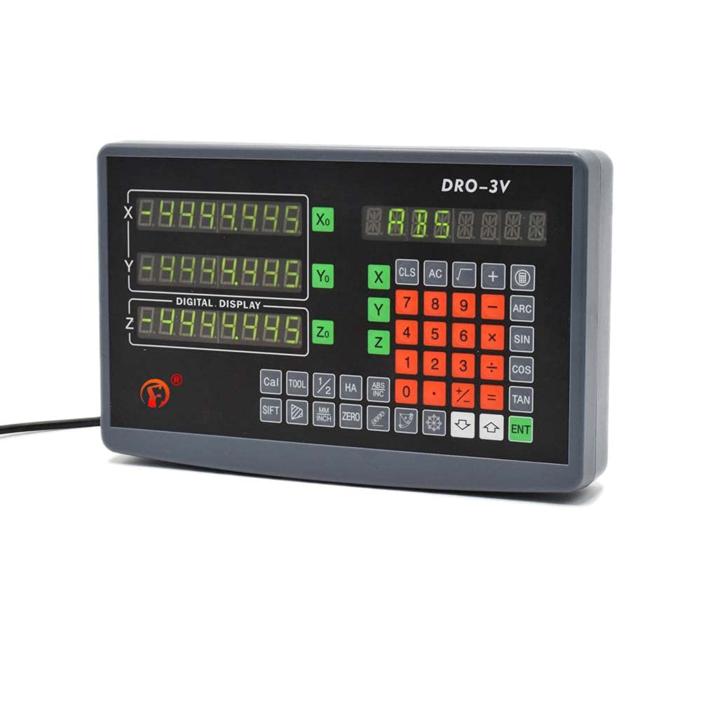 TOAUTO Digital Readout DRO, 3 Axis LCD Display 1um Glass Linear Scale Meter for CNC Milling Lathe EDM Machine