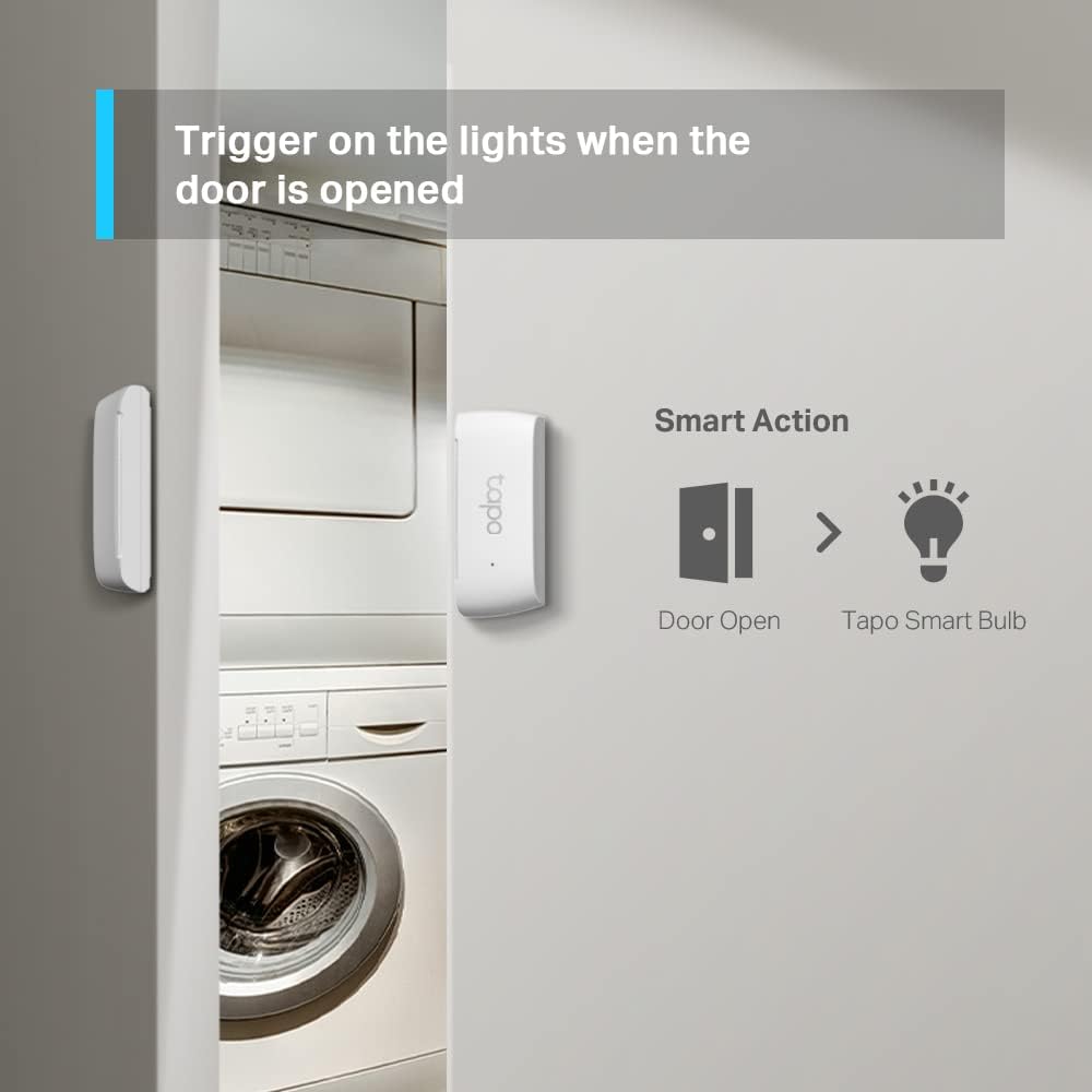 Tapo Door Sensor Mini, Requires Tapo Hub, Long Battery Life w/Sub-1G Low-Power Wireless Protocol, Contact Sensor, 15mm Wide Gap Allowed, Real-Time Notification, Smart Action (T110)