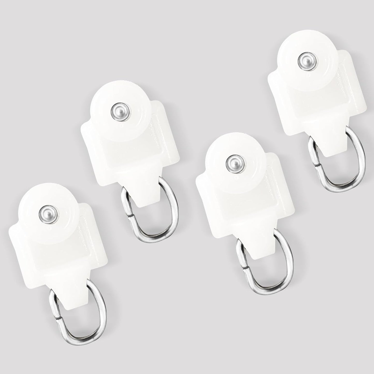 White Curtain Tracks Ceiling Wall Mounted Heavy-Duty Curtains Rails Room Divider Curtain Track for Living Room Bedroom Room Shower Divider Special Pulley 20PCS